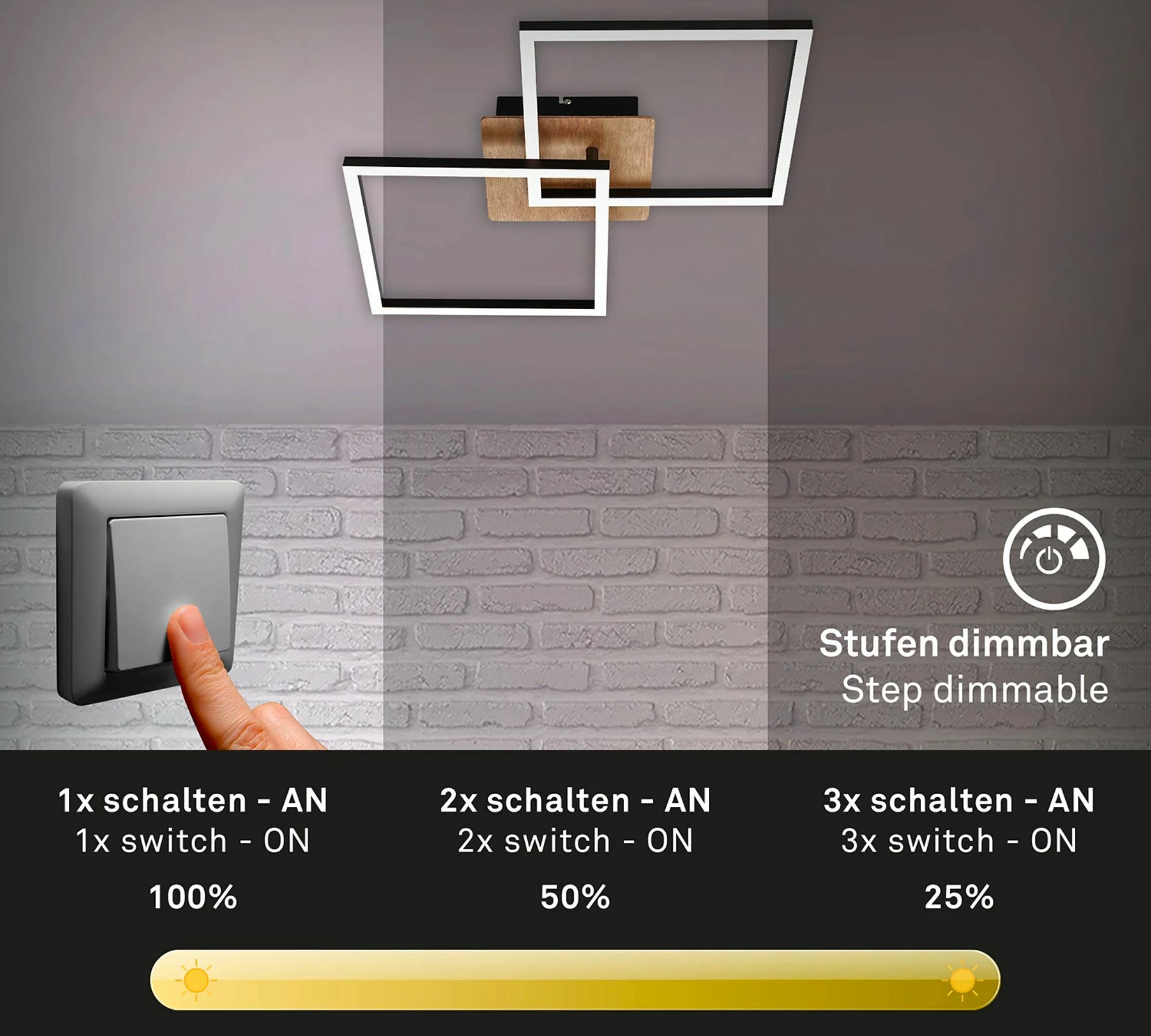 LED Deckenleuchte 1-flammig Kunststoff Metall 5