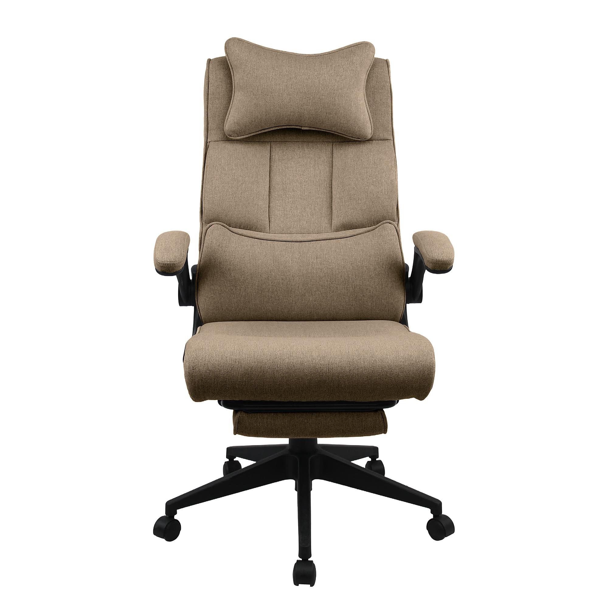 Lalova Bürostuhl Drehbar mit Fußablage Braun 4