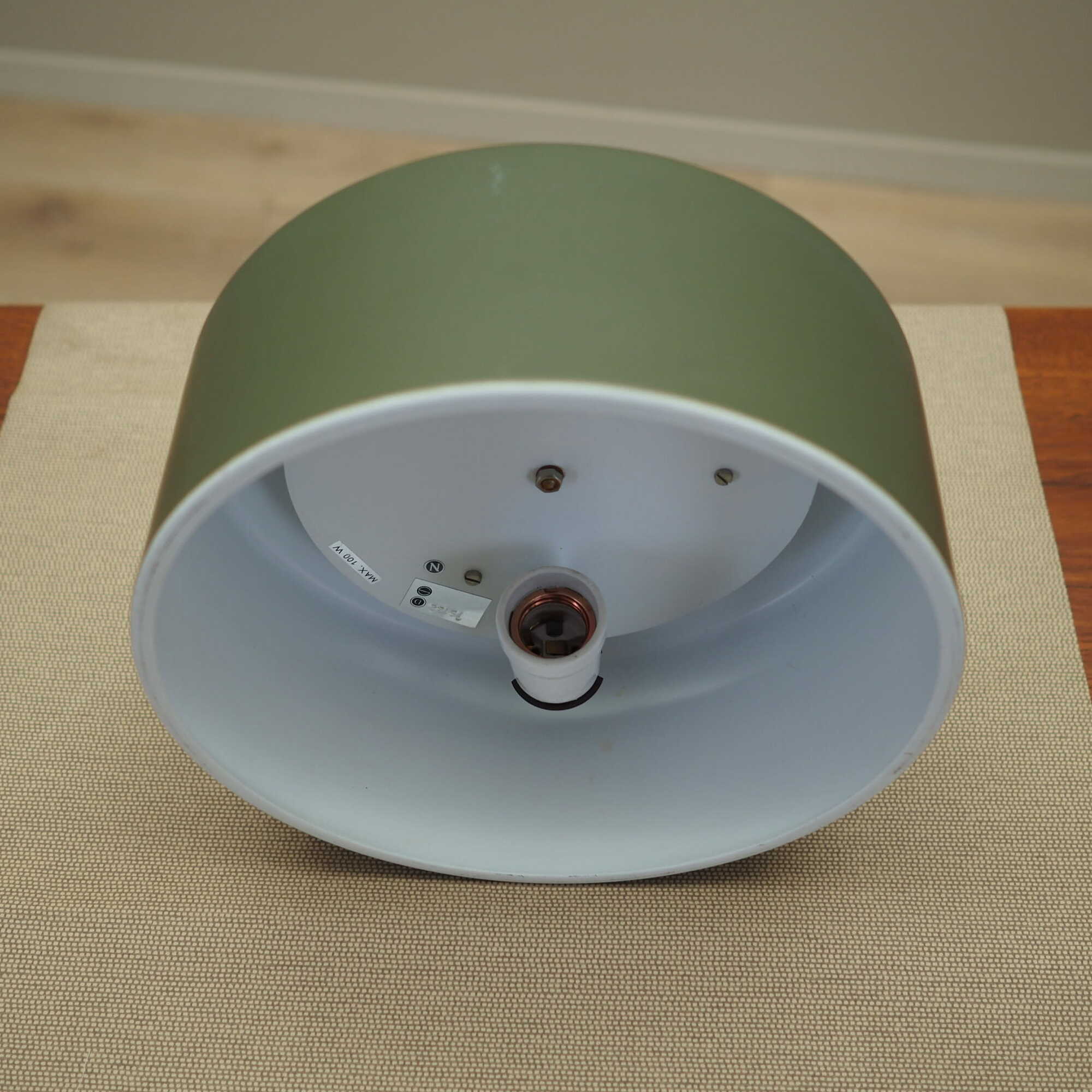 Vintage Pendant Light Metal Green 1990s 4