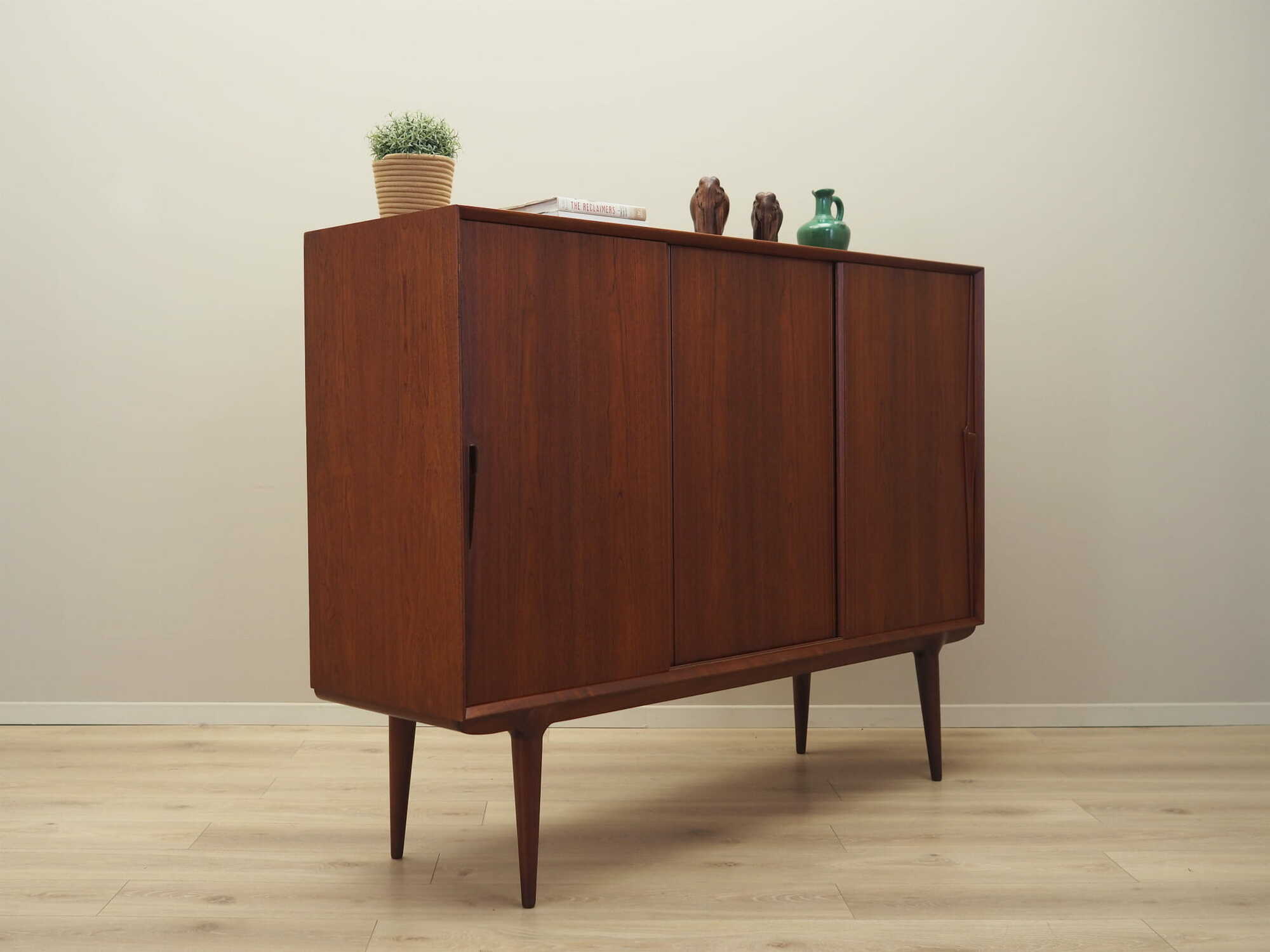 Vintage Highboard Teakholz Braun 1970er Jahre 5