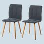 2x Filz-Polsterstuhl mit gehefteter Sitzfläche Navy 0