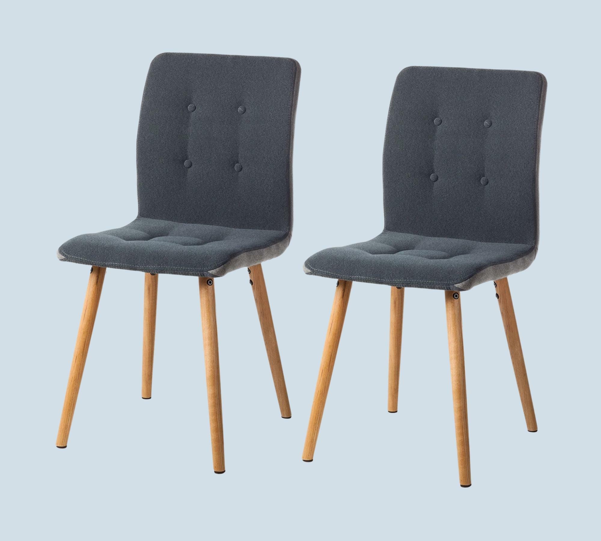 2x Filz-Polsterstuhl mit gehefteter Sitzfläche Navy 0