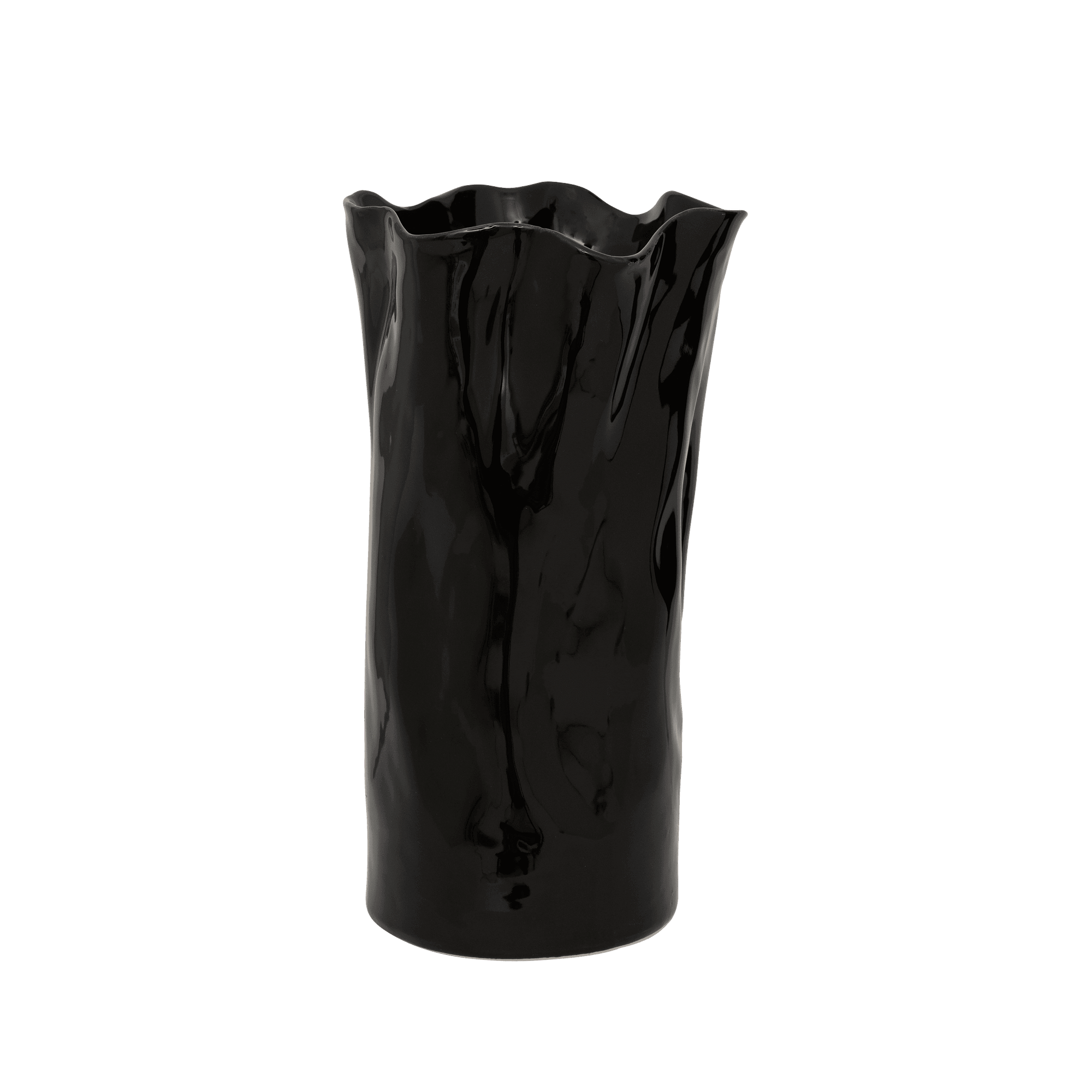 Enza Vase Keramik Schwarz 1