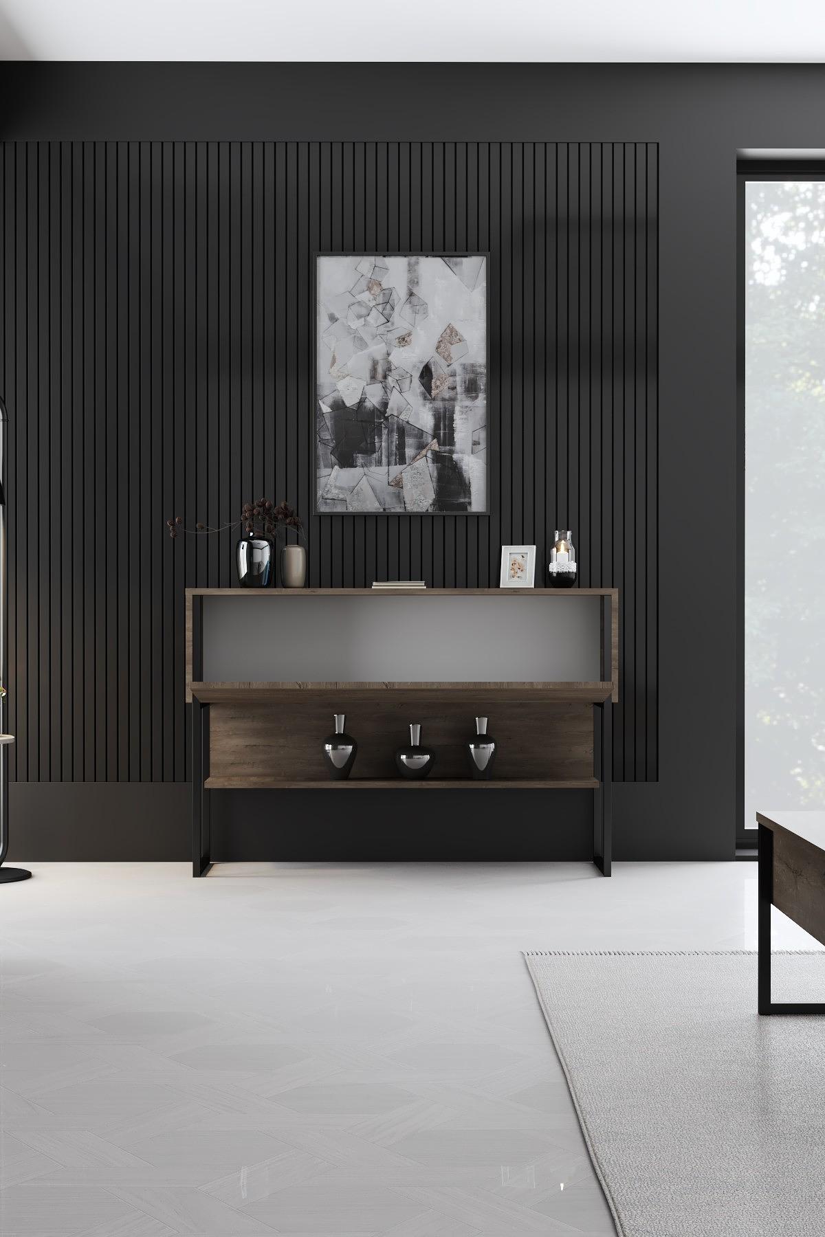 Credenza di lusso in legno impiallacciato nero 4