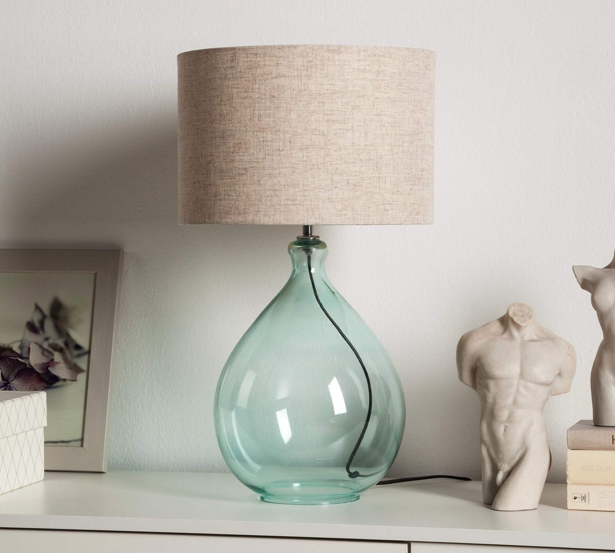 Table lamp 1-flame Web fabric cream 2