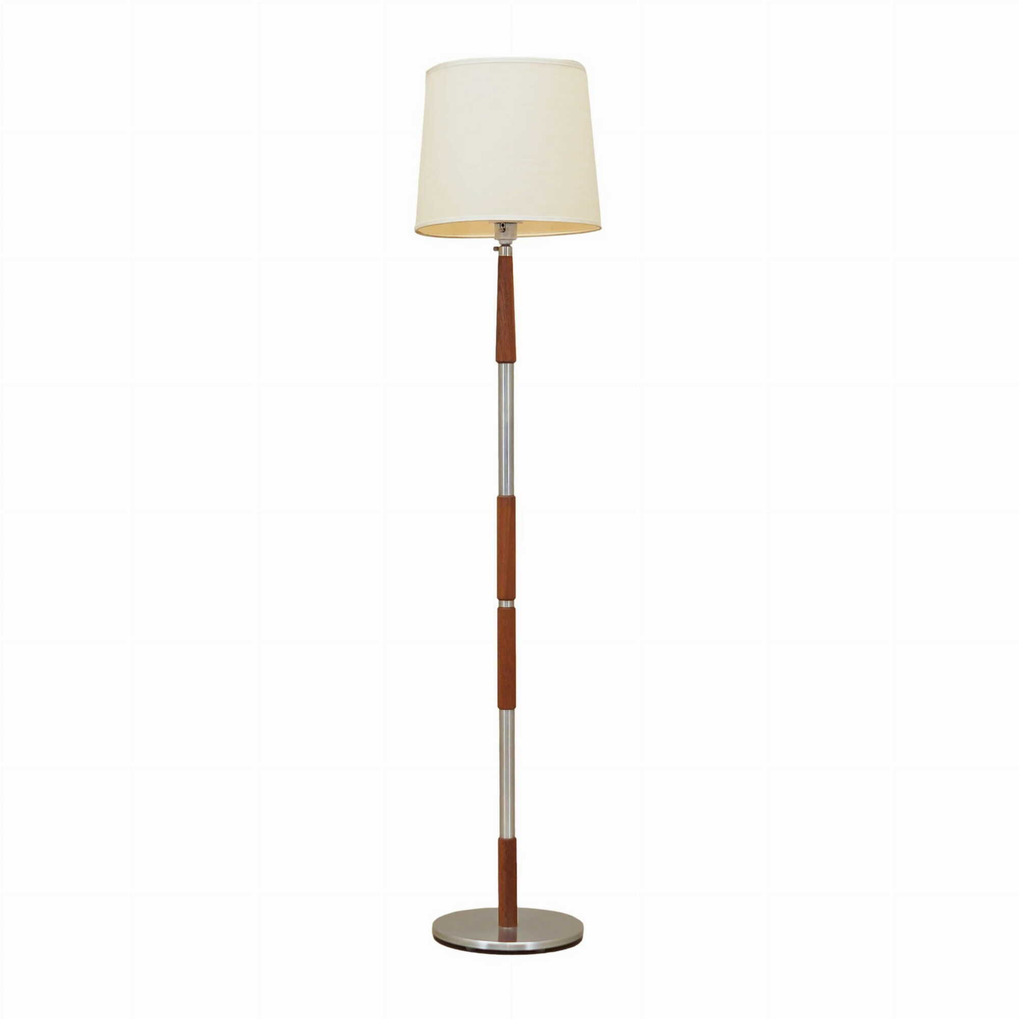 Vintage floor lamp metal plastic beige 1970s 0