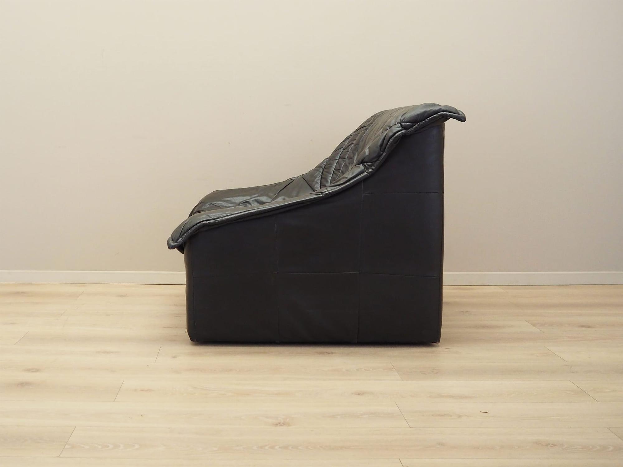 Armchair Leather Black 1960s 6