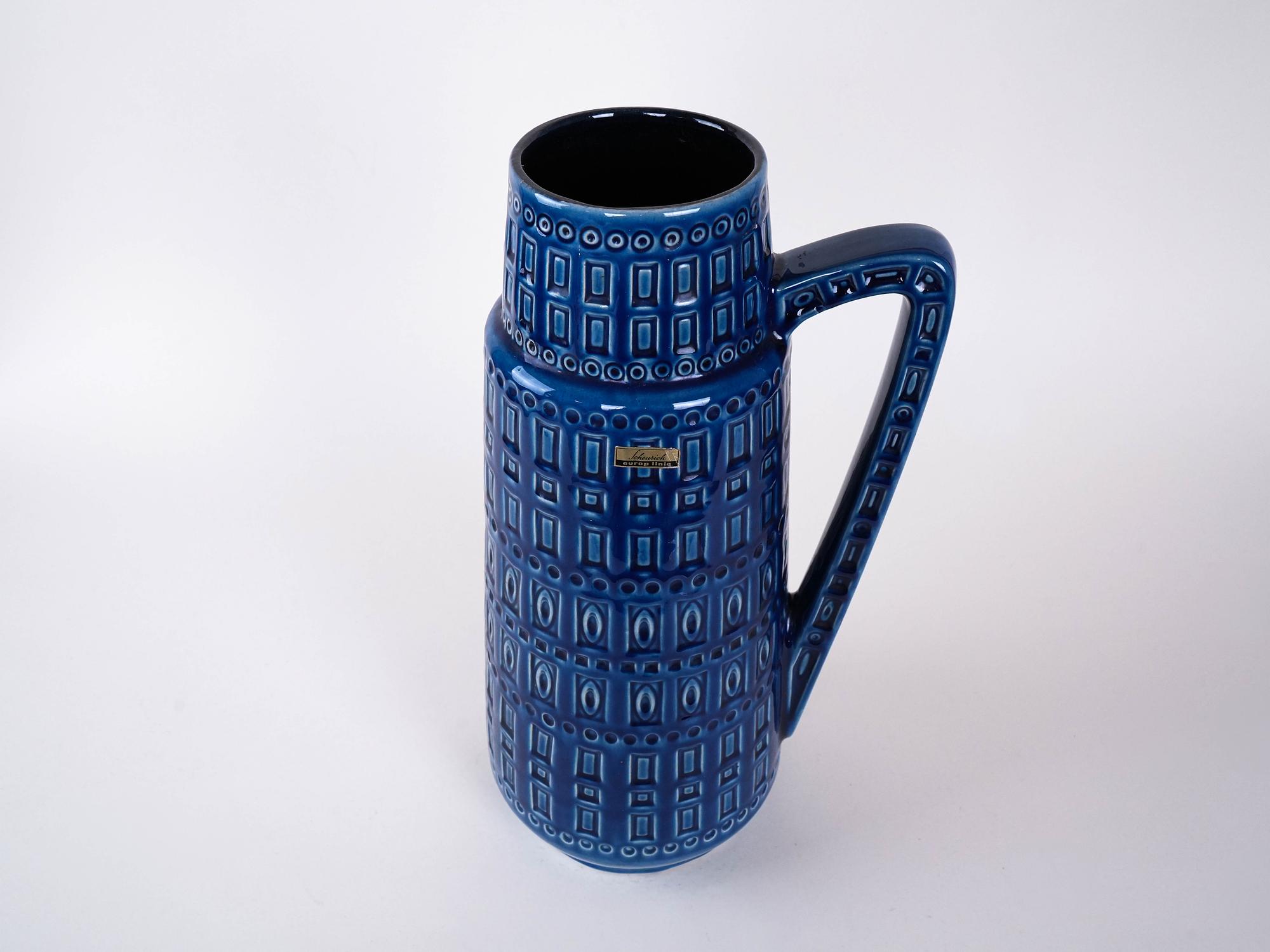 Blue ceramic vase 1960s 3