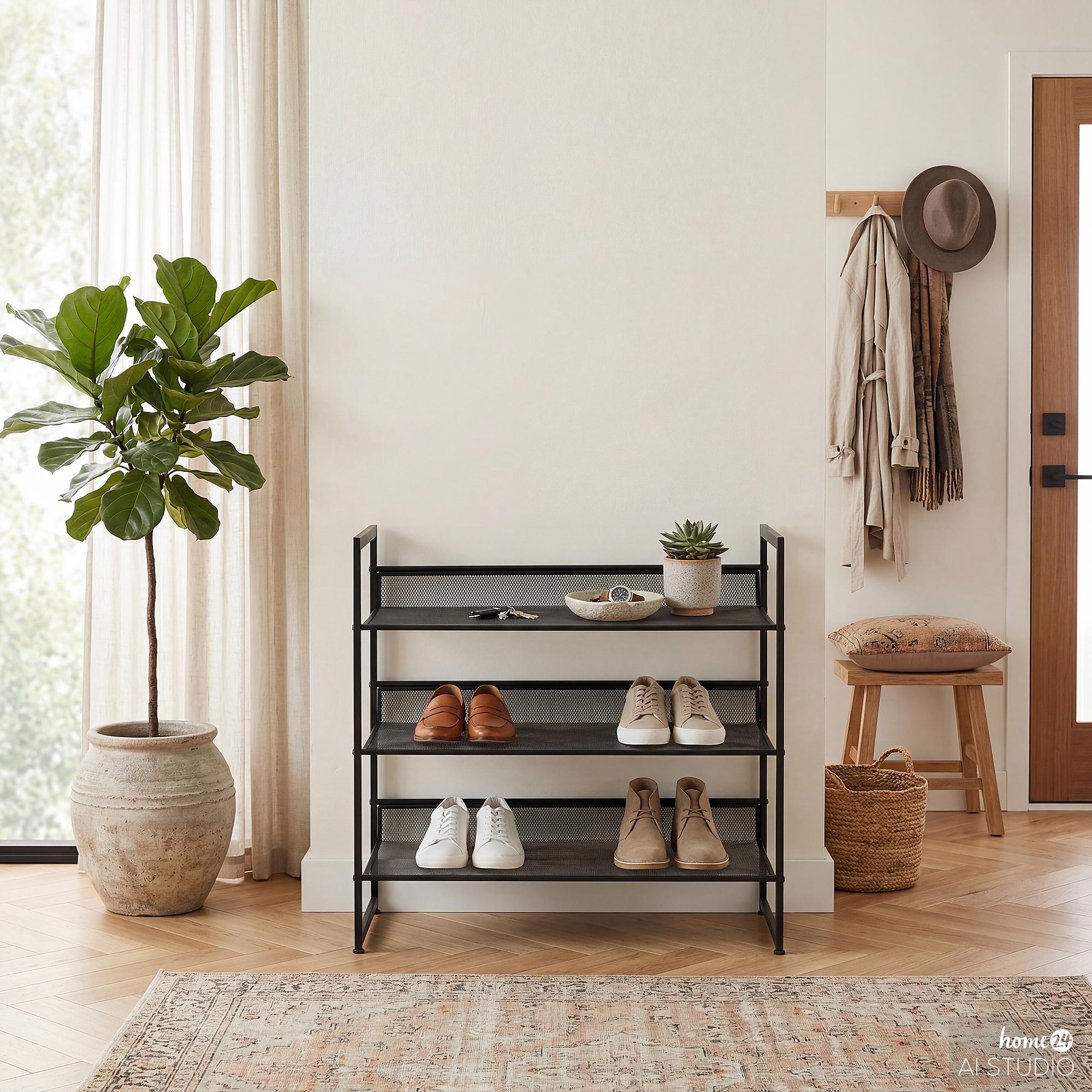 Tecnor shoe rack metal black 63 cm 2