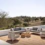 SCOOP Lounge Chair 3-Seater White Silver Cushion Clouds 2