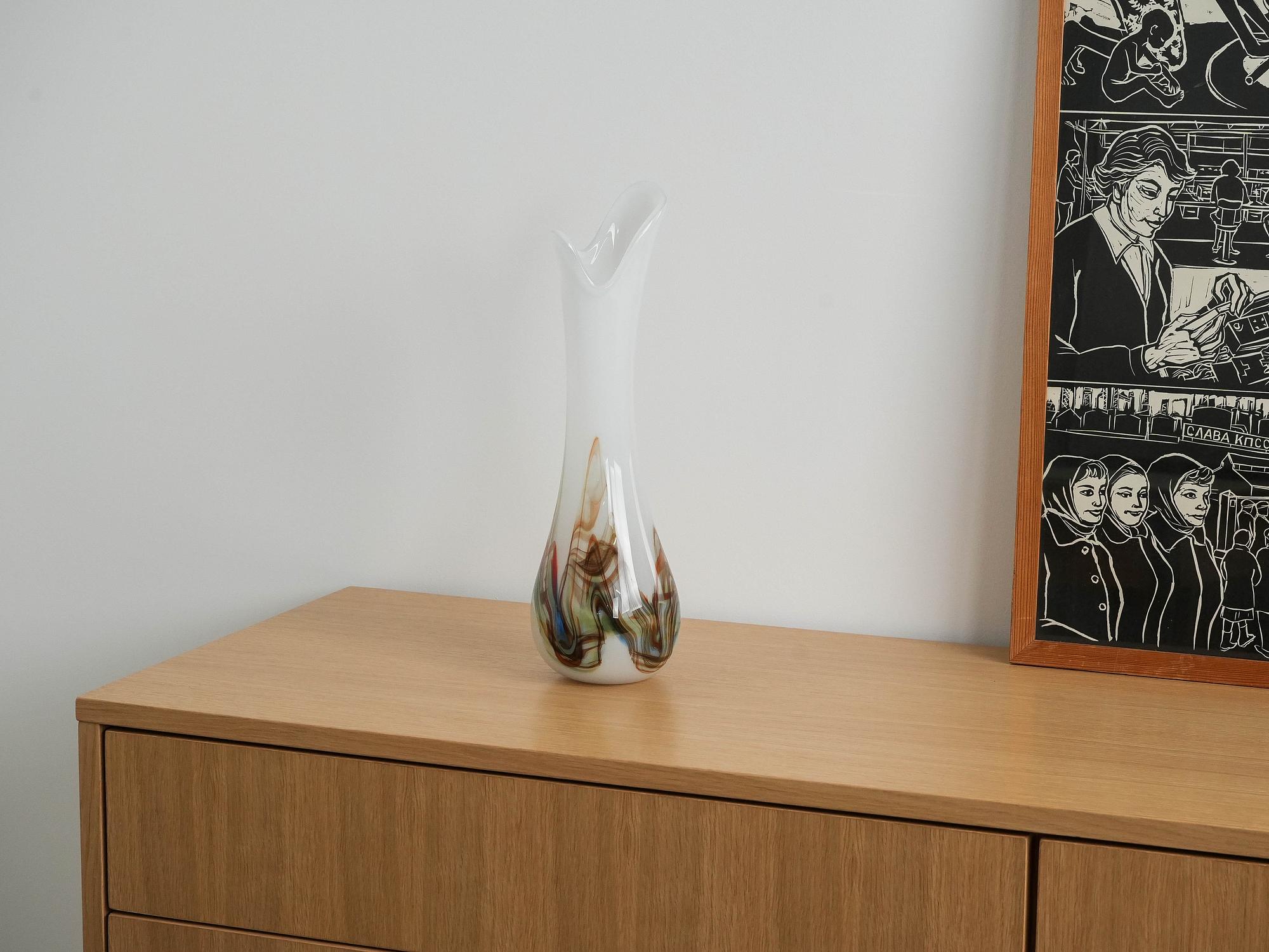 Glass decanter White 1970s 1