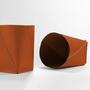 Papierkorb XL 100% Recyceltes Leder Braun 2