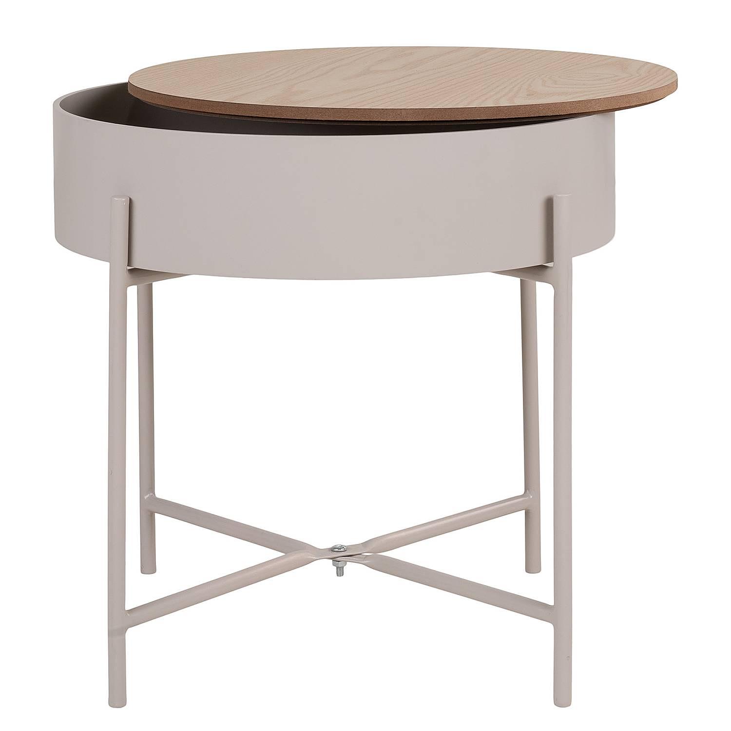 Sisco Beistelltisch Stahl Beige Ø40cm 2