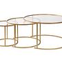 3x Gold Coffee Table Set Gold Transparent Ø80cm Ø60cm Ø42cm 6