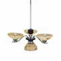 Vintage chandelier glass metal yellow 1970s 0