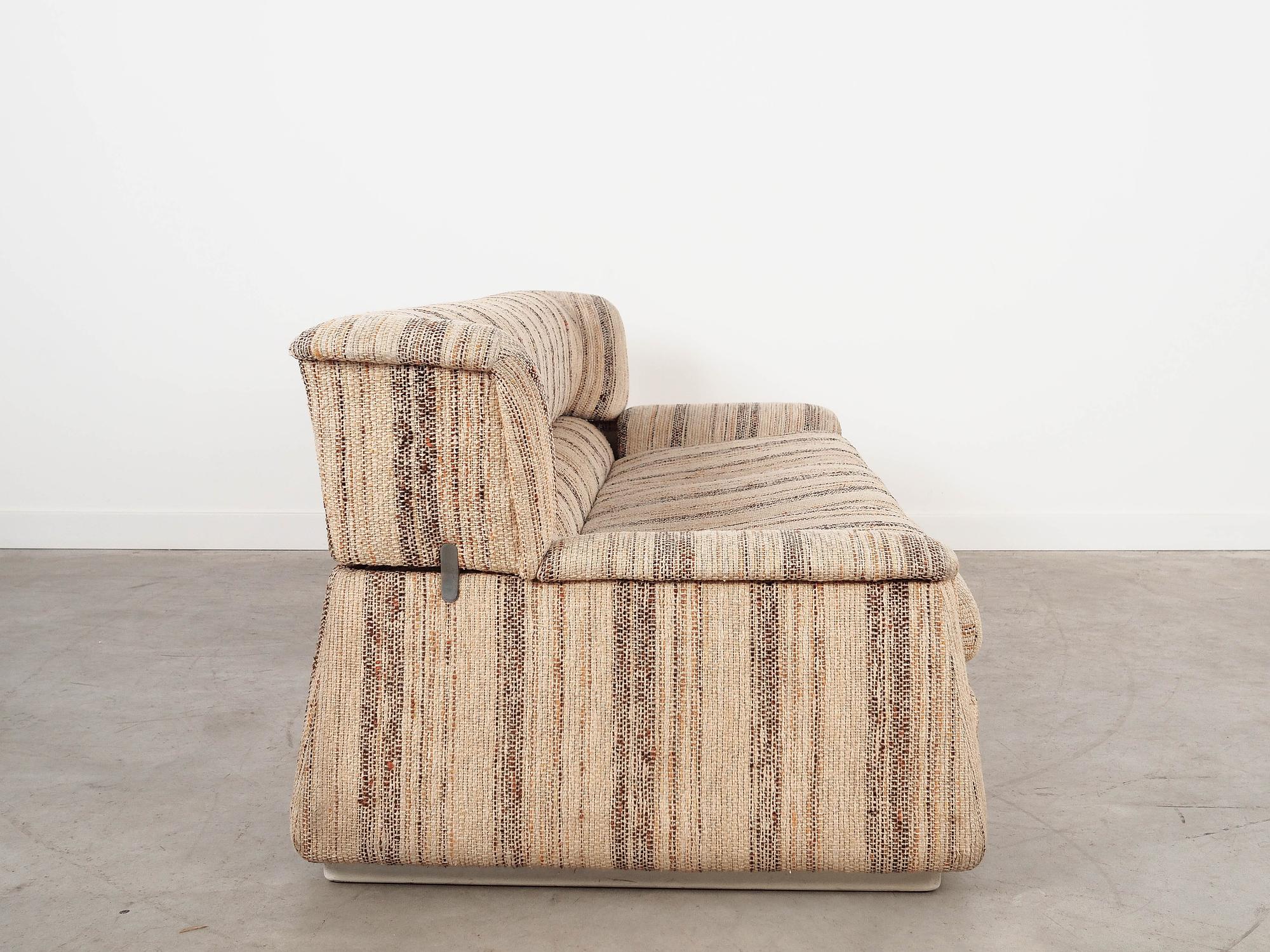 Saporiti Sofa 3-seater Fabric Beige Wood 1960s 5