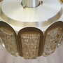 Vintage Pendant Lamp Glass Metal Gold 1960s 9