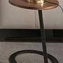 Round corner table walnut and black steel 2115 4