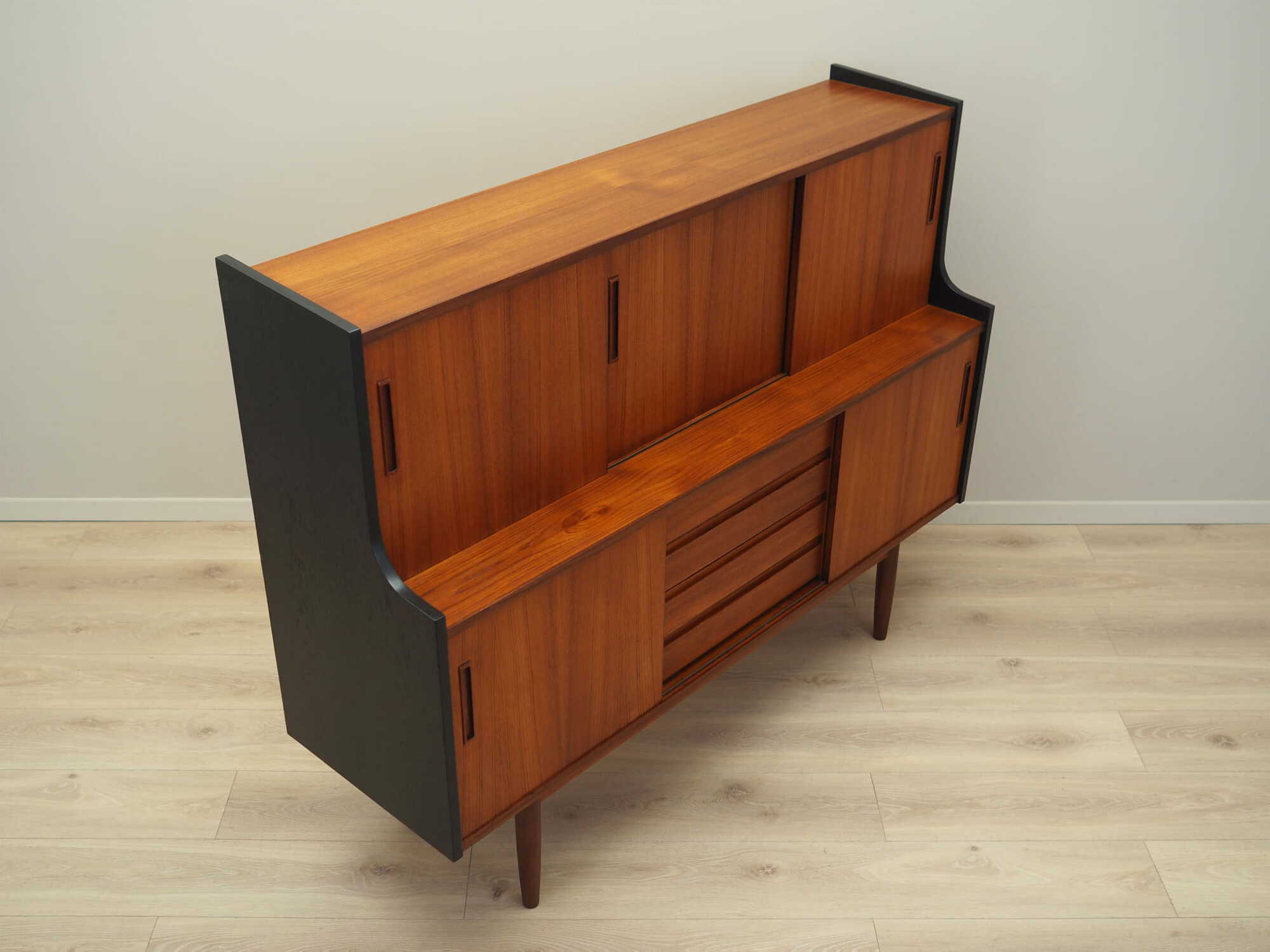 Vintage Highboard Teakholz Braun 1960er Jahre 7