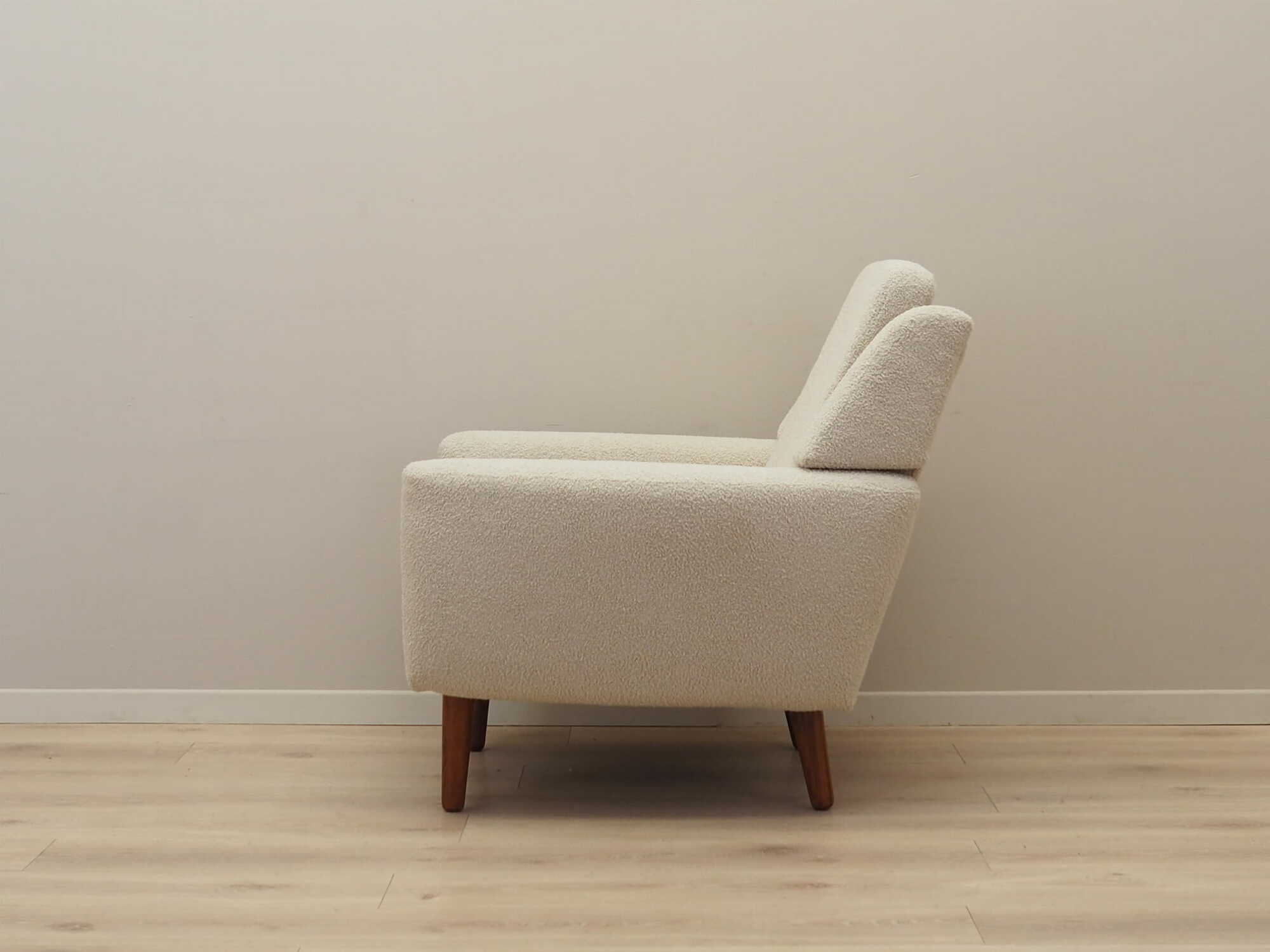 Armchair Textile Wood Cream 1970s 6