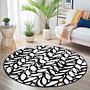 Carpet Black White Ø 150cm 4