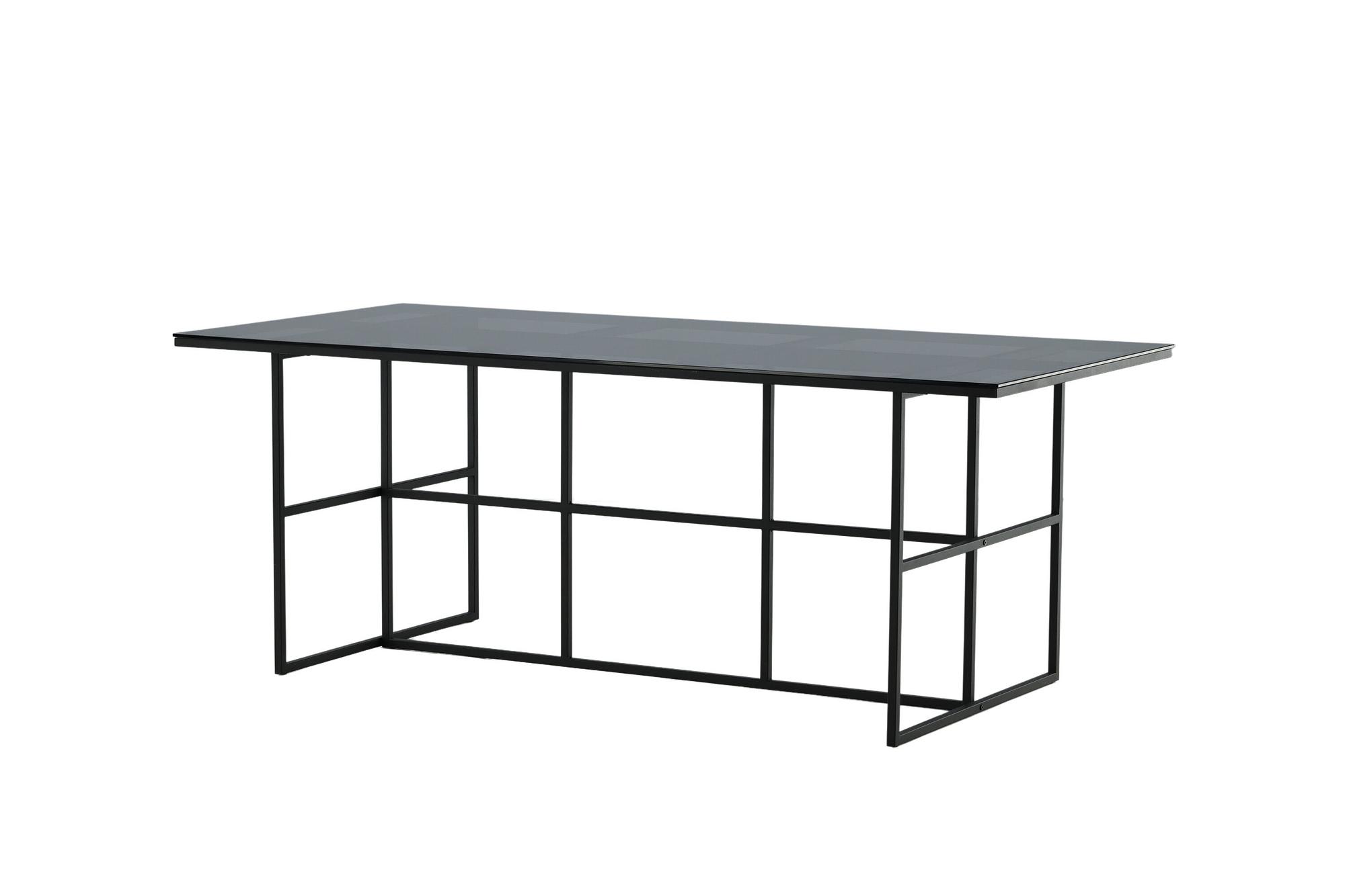 Leif Dining Table Black Smoked Glass 1