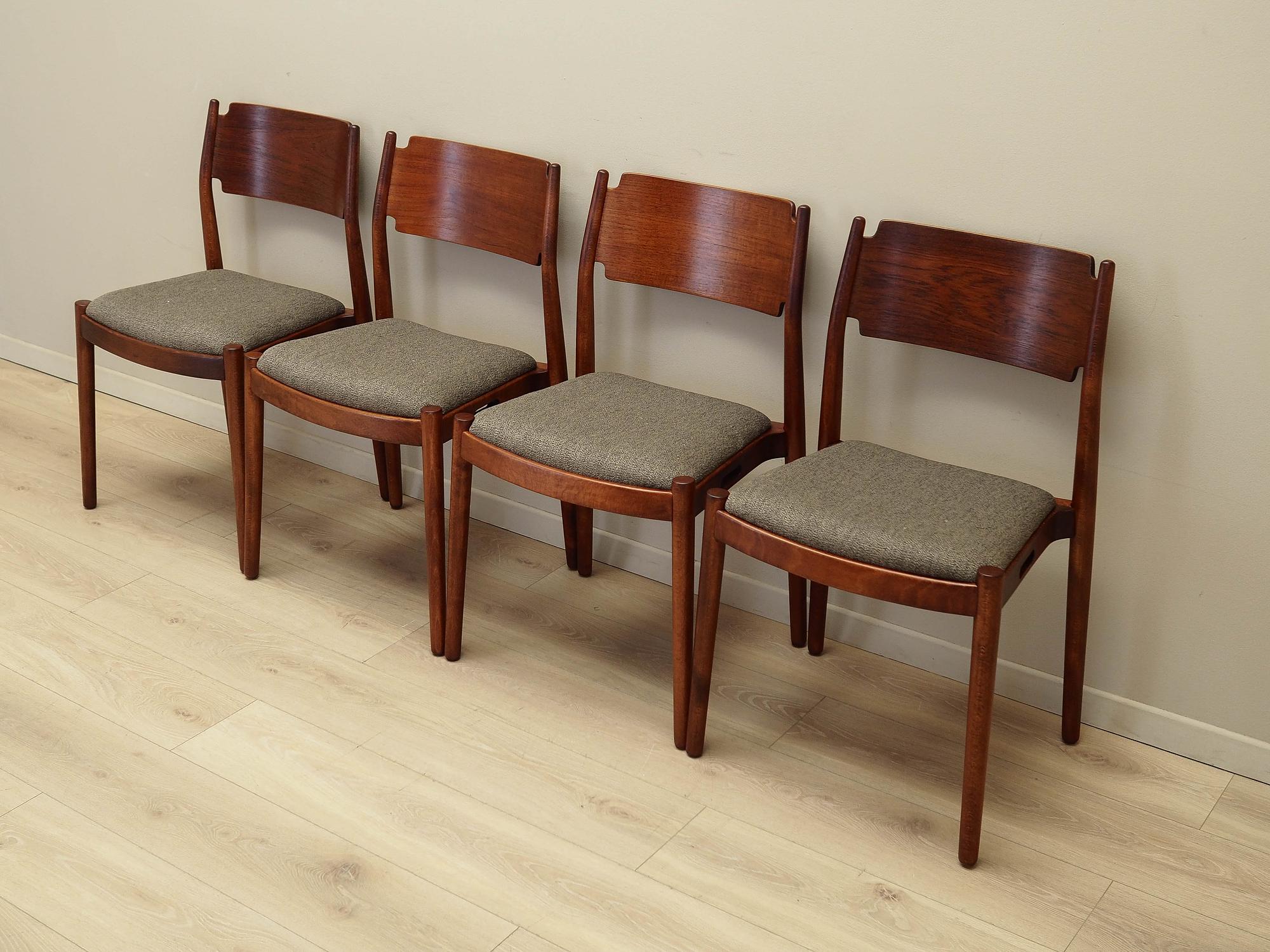 4x Chair-Set Wood Brown 1970s 6