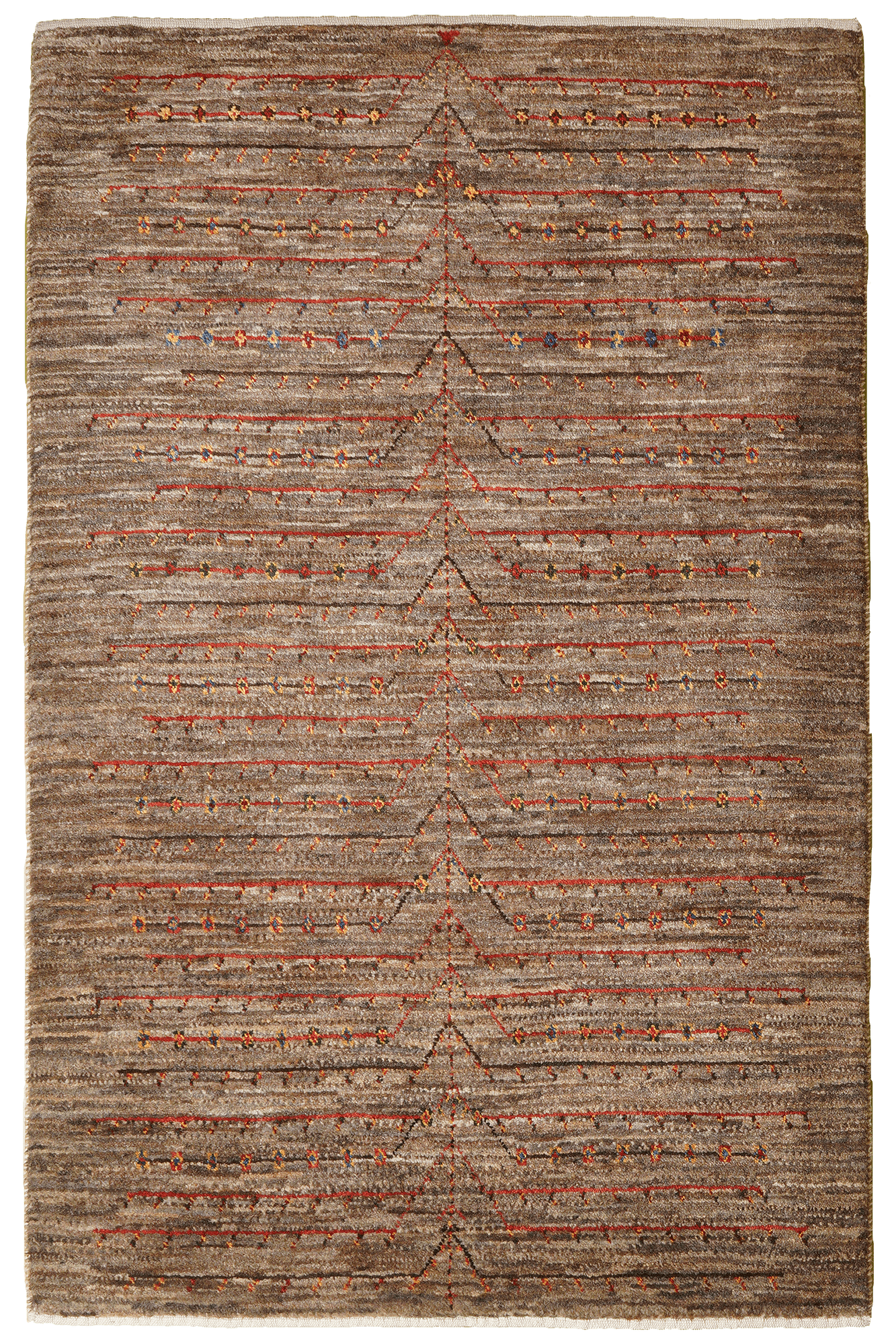 Rizbaf Gabbeh Teppich Wolle Braun 0