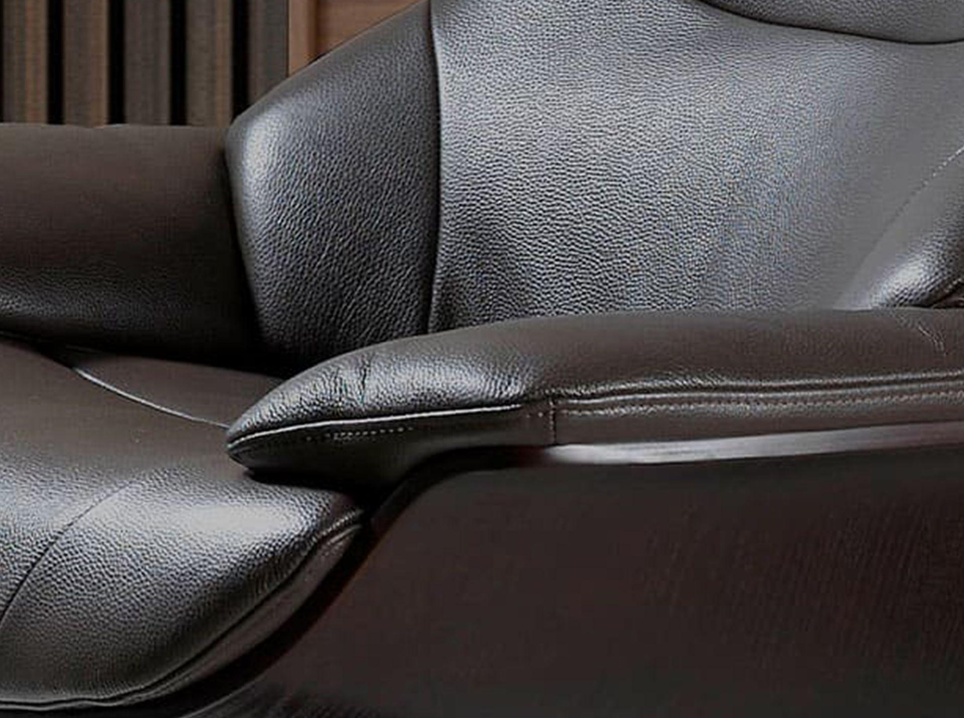 5022 Swivel chair with armrests leather brown 6