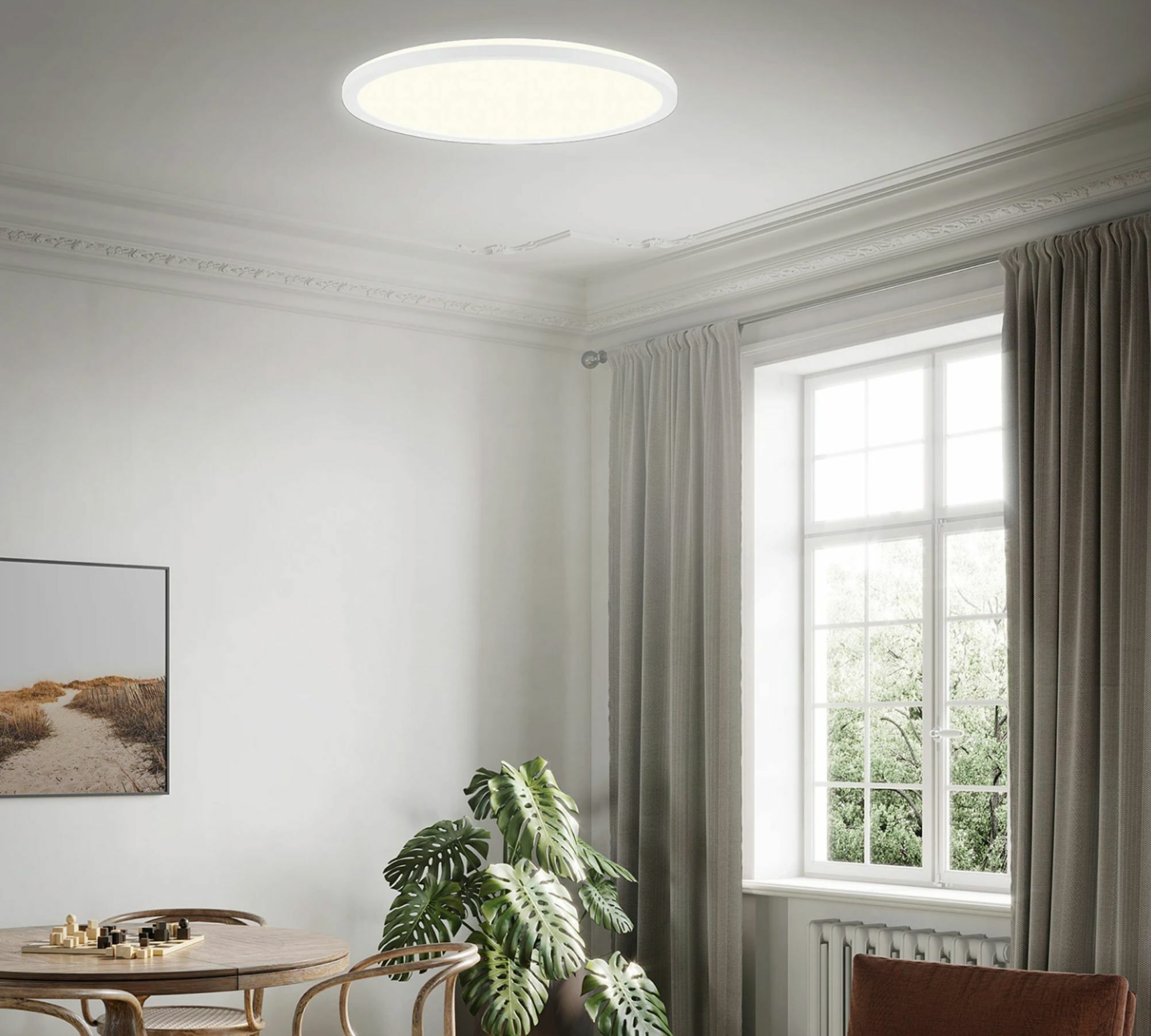 LED Ceiling Light Round Plastic White 2