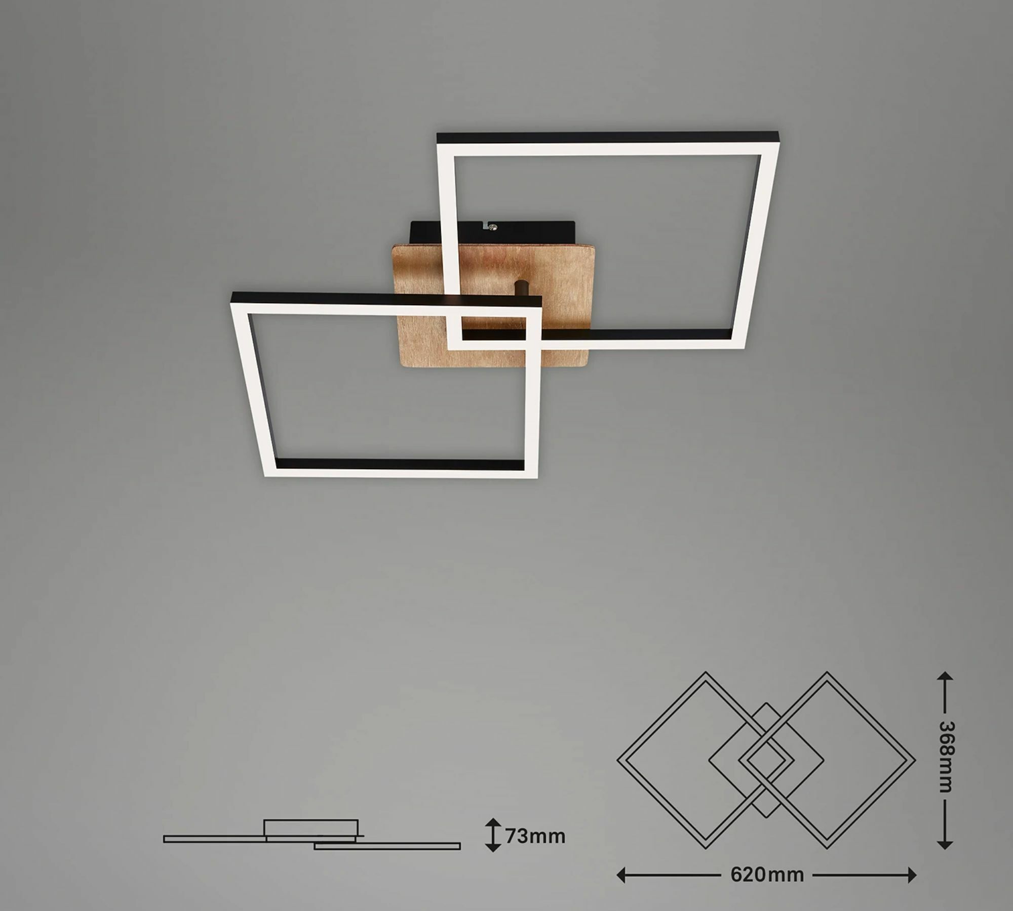 LED ceiling light 1-flame plastic metal 6