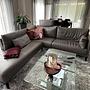 Sofa Récamiere Links Leder Taupe 1