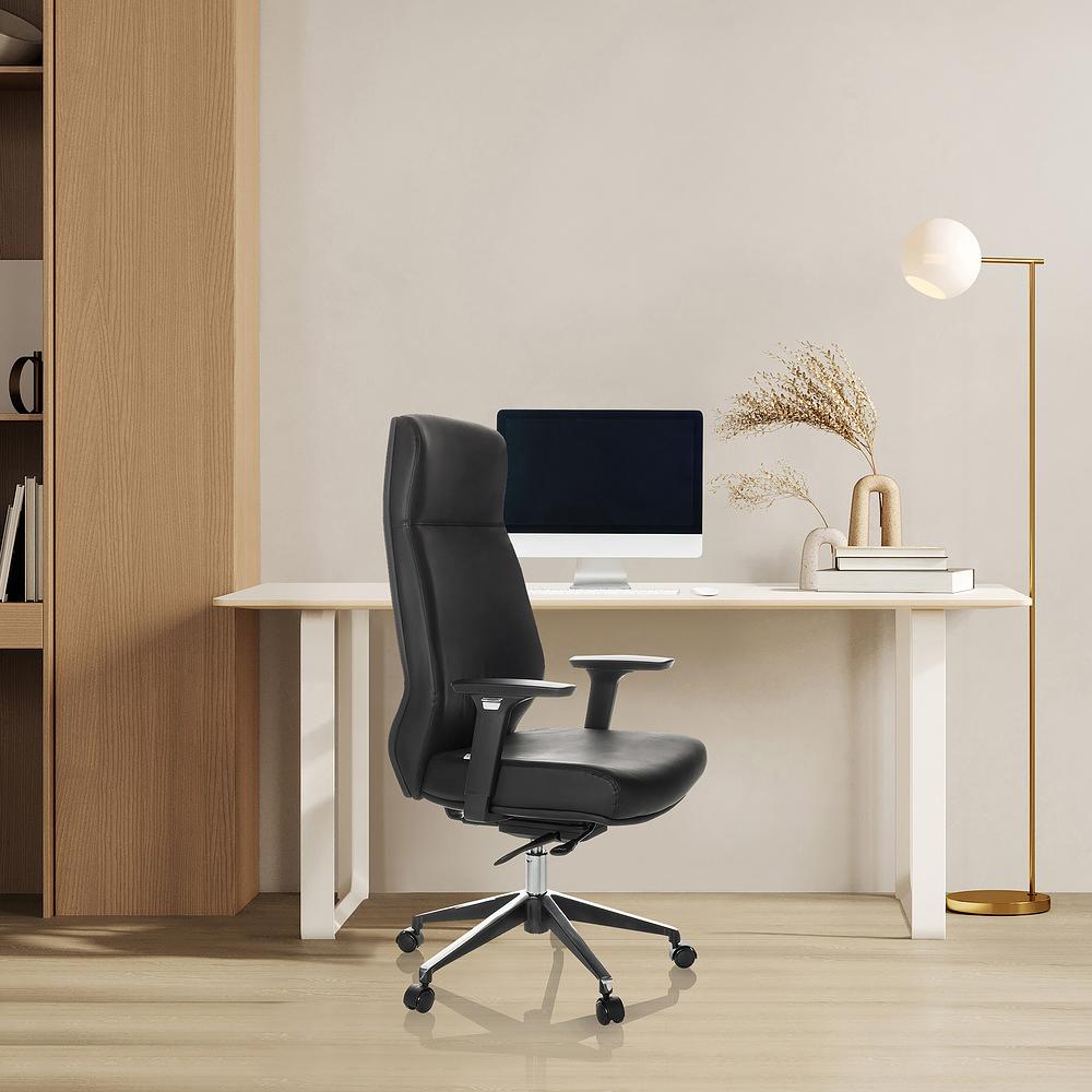 VITORO ECO Bürostuhl Drehbar mit Rollen Kunstleder Schwarz 1