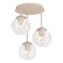 3-Flammig Bilman Deckenleuchte Gusseisen Klarglas Beige 4