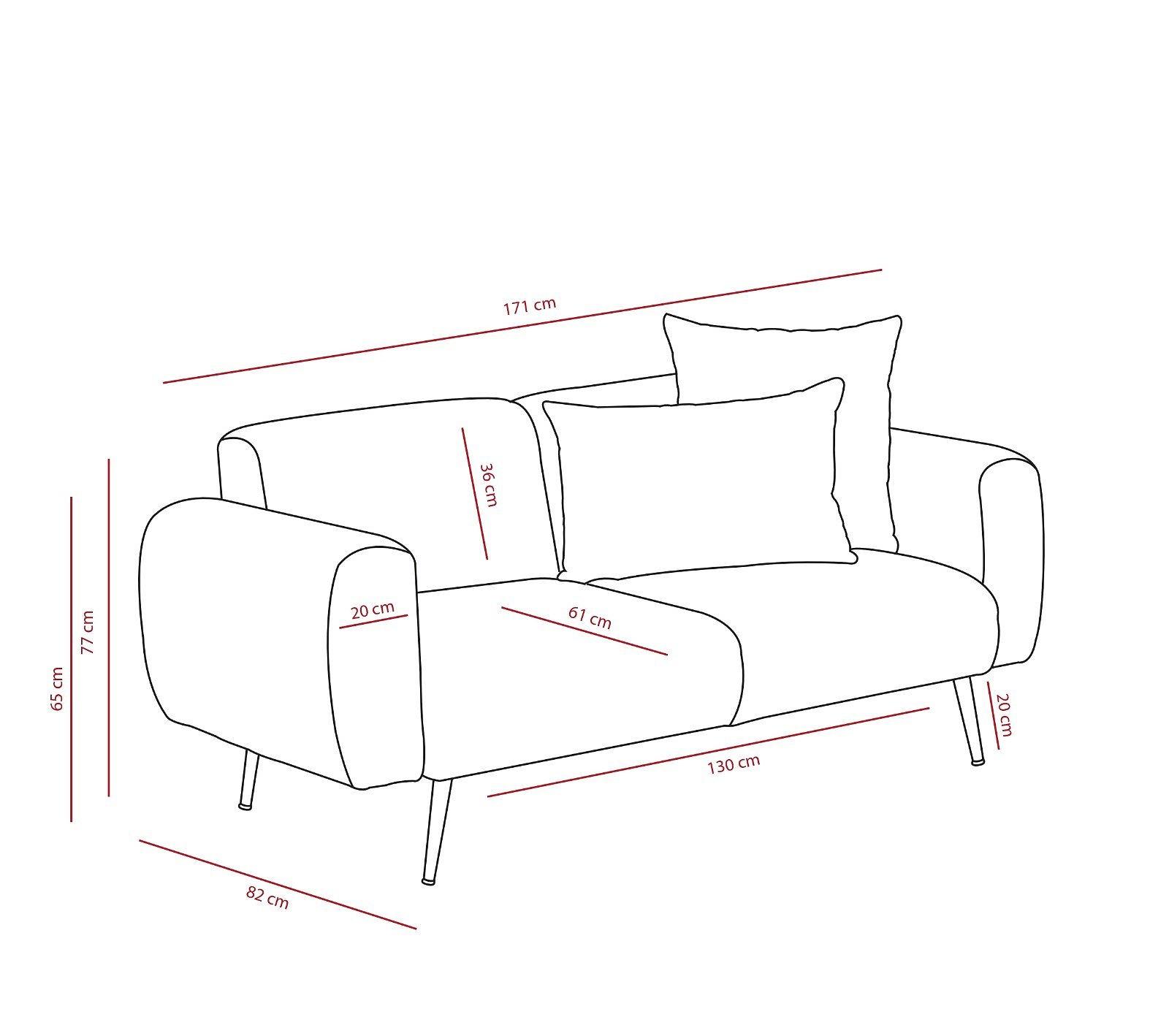 Side Sofa 2-Sitzer Anthrazit 7