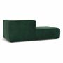 Dane 1-Seater Chaise Longue Left Velour Lux Dark Green 2