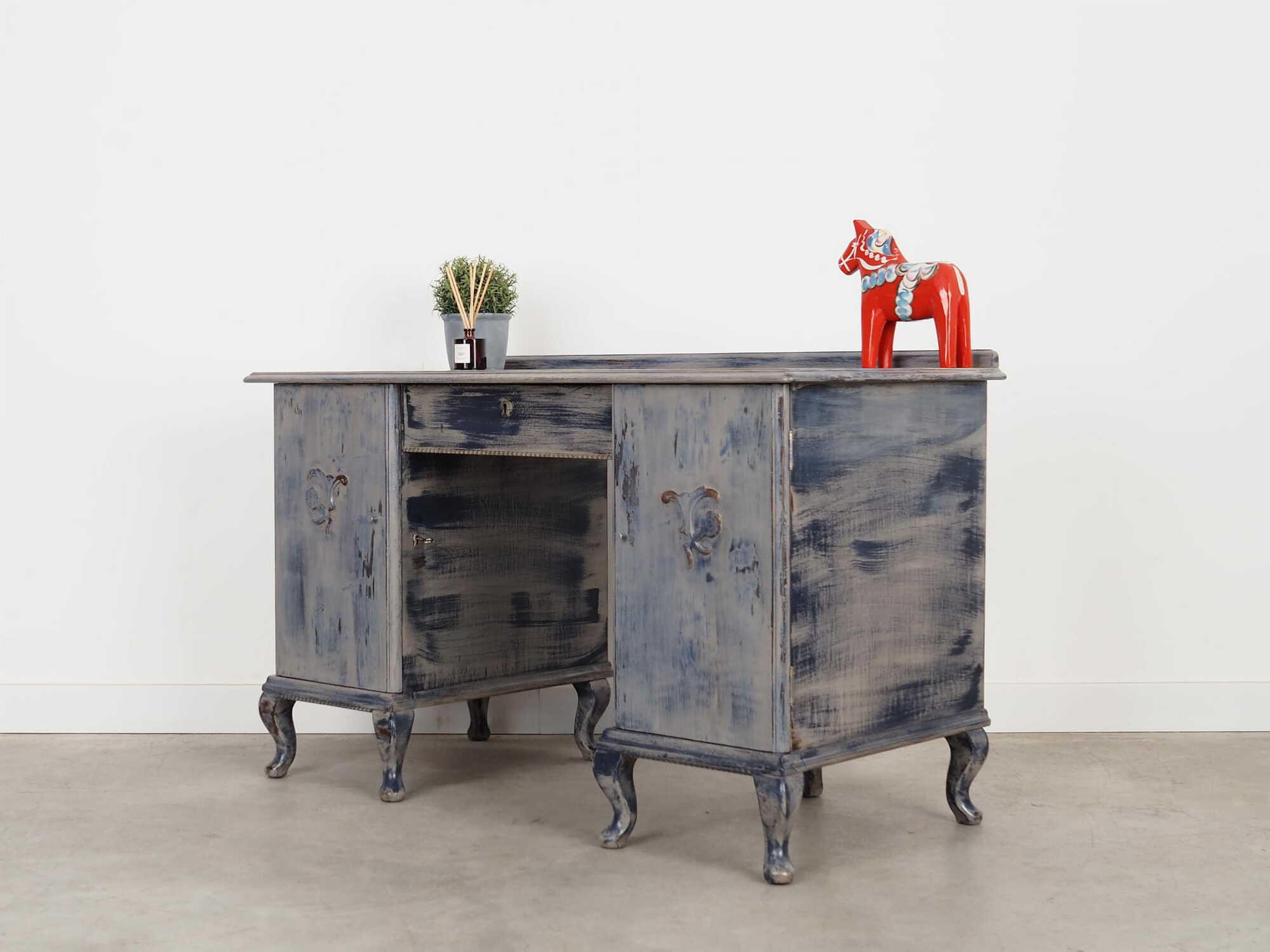 Vintage desk Pine grey 1960s 3