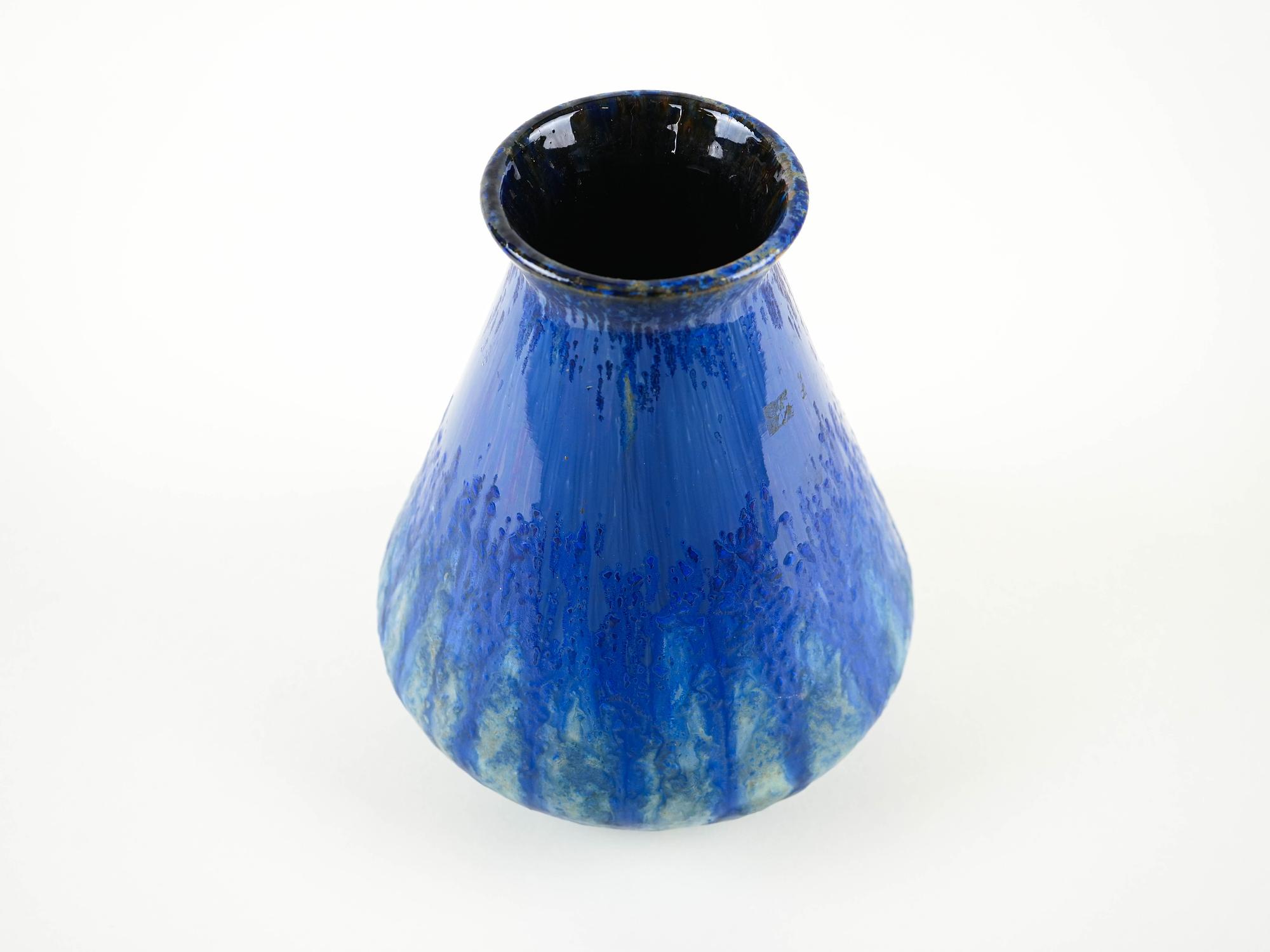 Ceramic Vase Blue 1960s 4