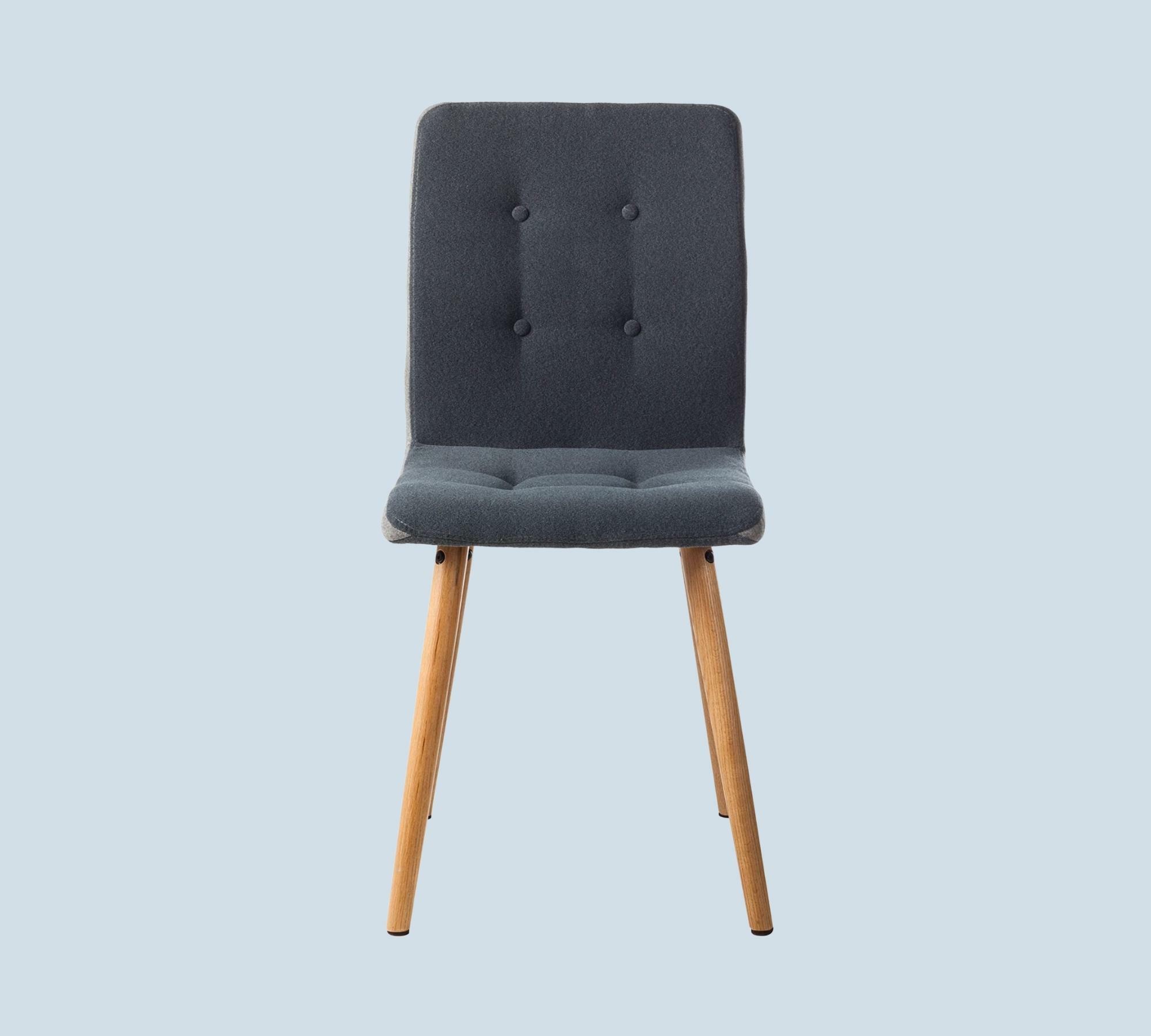 2x Filz-Polsterstuhl mit gehefteter Sitzfläche Navy 1