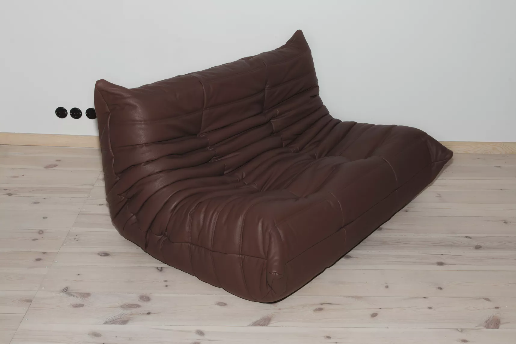 Togo Lounge Set 3 pezzi Pelle Madras Marrone 1