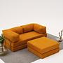 Comfort Schlafsofa 2-Sitzer mit Hocker Orange 2