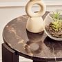 Palermo Round Side Table Marble Wood Black 5