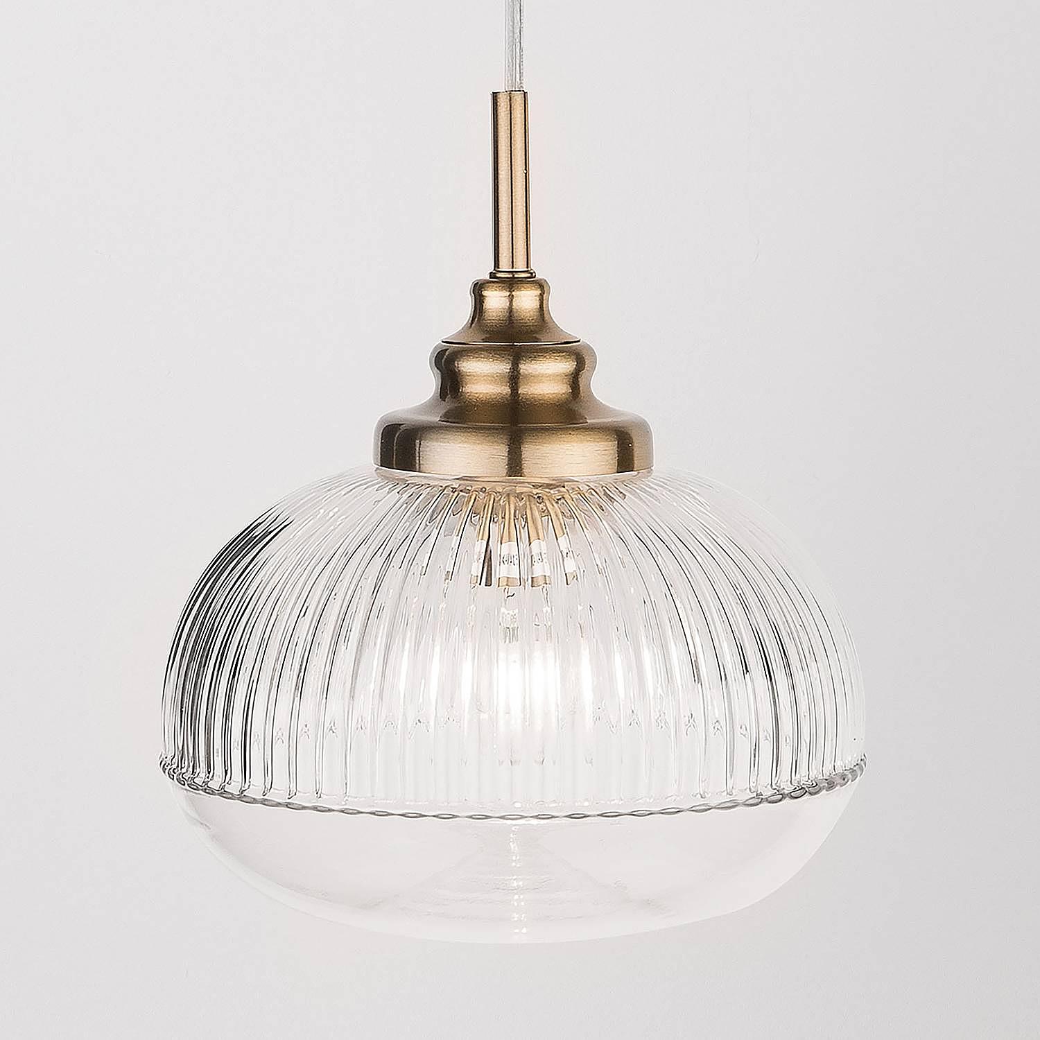 Mond Pendelleuchte 1-Flammig Typ C Klarglas Aluminium 0