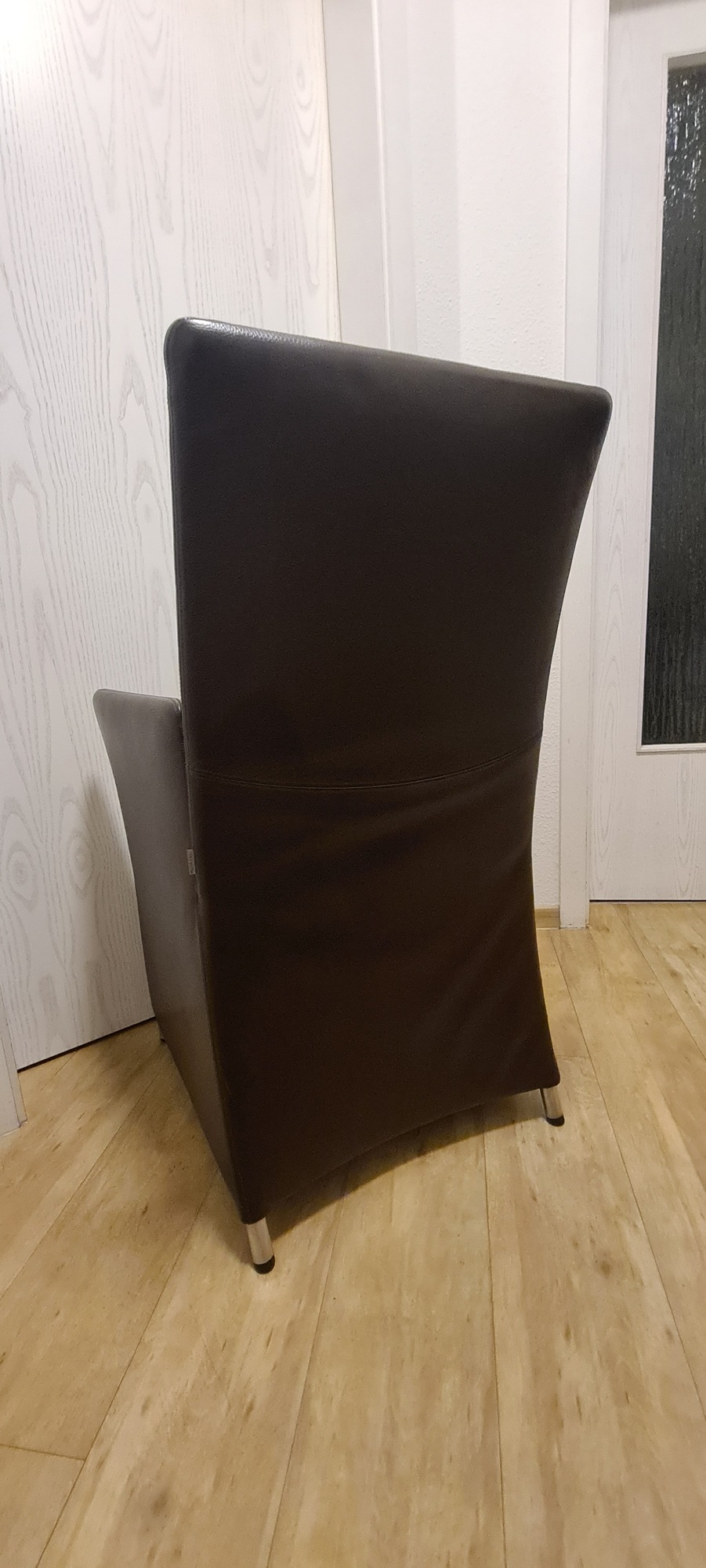 8x Jason 1420 Esszimmerstuhl Leder Metall Braun 3