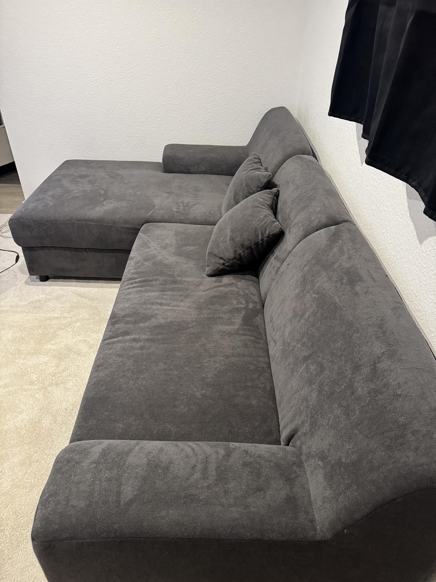 Ecksofa mit Schlaffunktion Grau 1