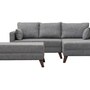 Schlafsofa Récamiere Rechts & Hocker Grau 6