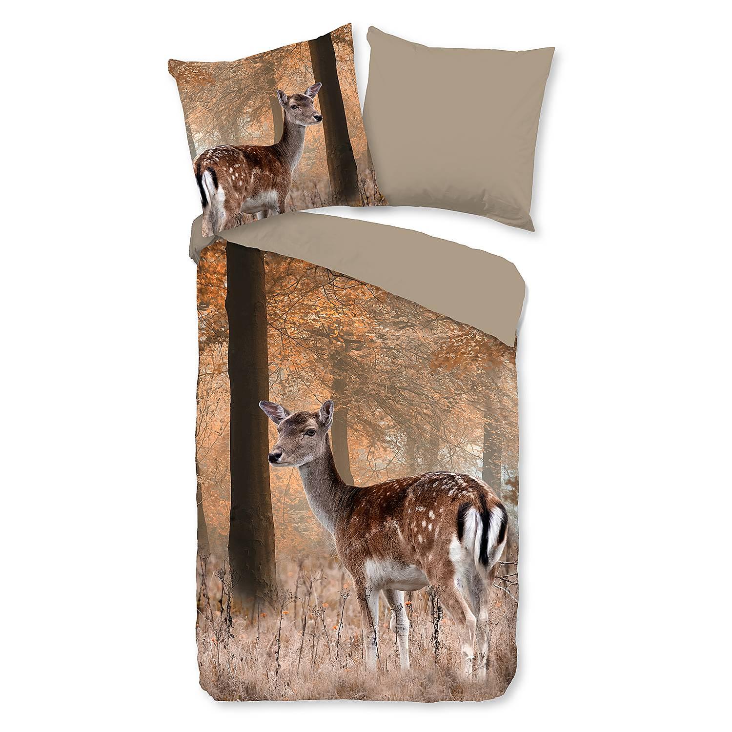 Gavin Bettwäsche Baumwolle Braun 135x200 cm Kissen 80x80cm 0