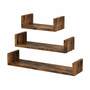 3x Wandregal Holz Braun 0