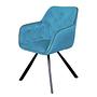 Armchair Eann Velvet Iron Black Blue 0