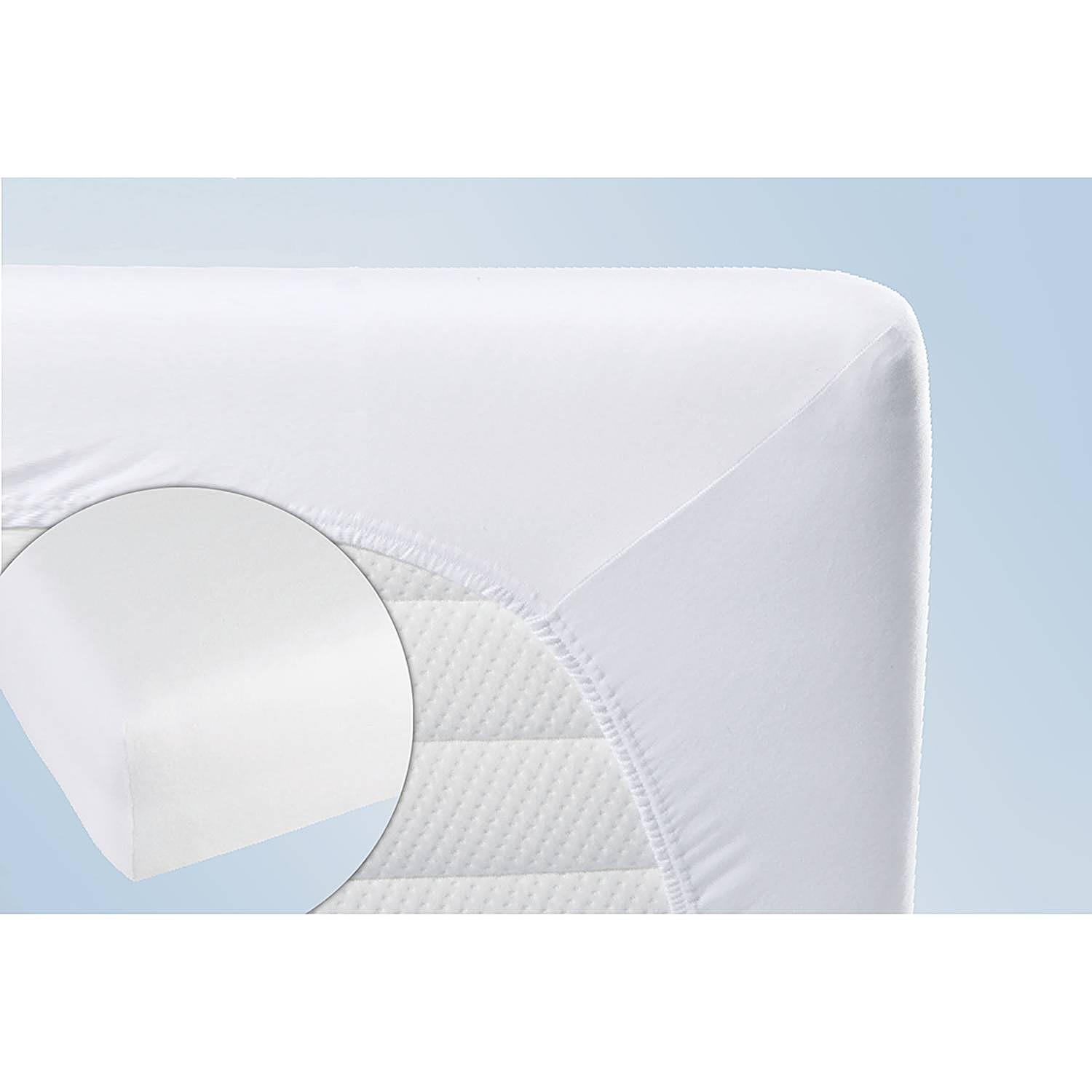 Molton-Spannbettuch Baumwolle PU-Folie Weiß 100x200cm 1